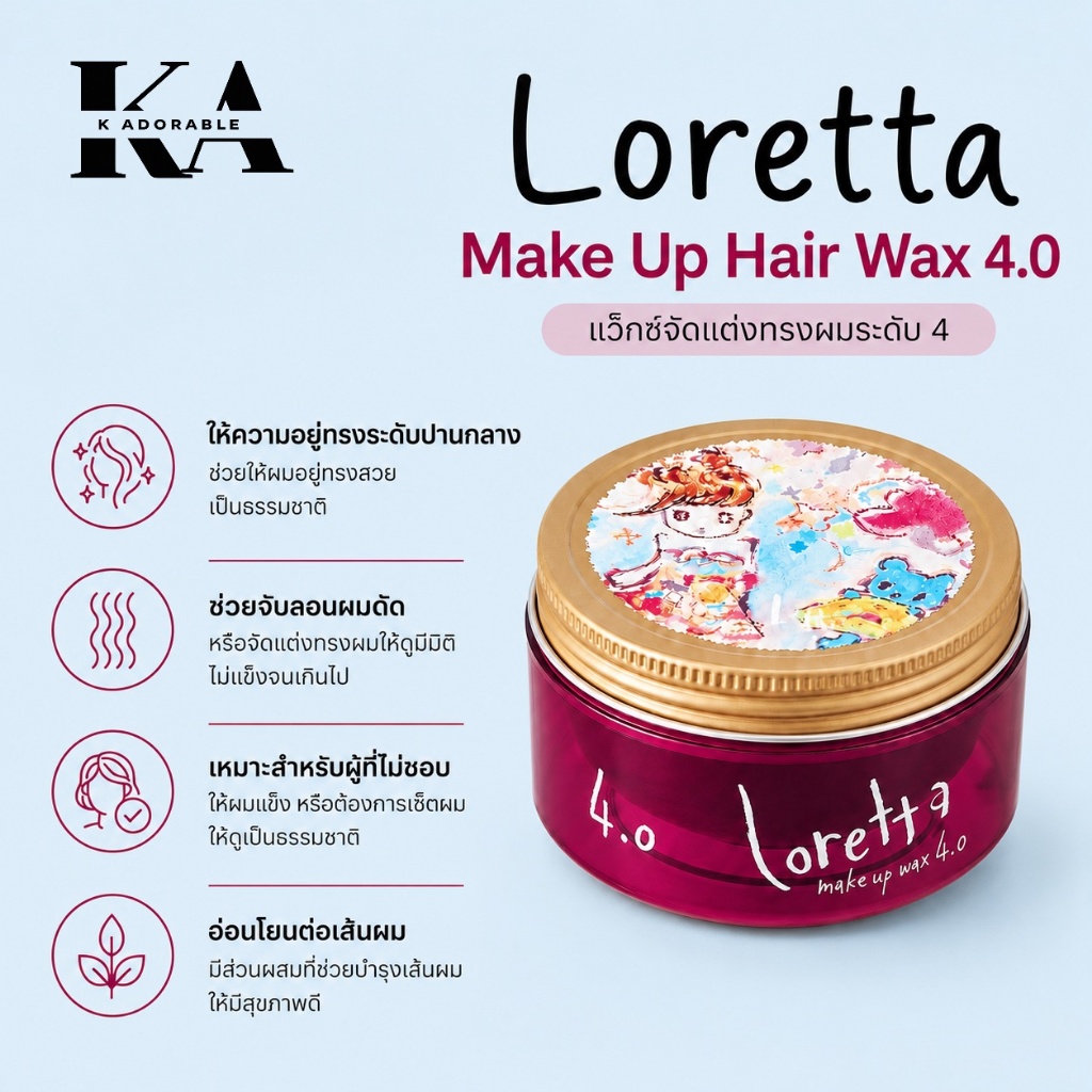 [ราคาดี !ส่งทันที] Loretta stlyling ผลิตภัณฑ์จัดแต่งทรง ยอดนิยมสไตล์ญี่ปุ่น พริ้วไหวดูเป็นธรรมชาติ รูปที่ 2