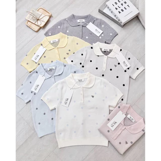 WA YA เสื้อไหมพรมคอปกโปโล