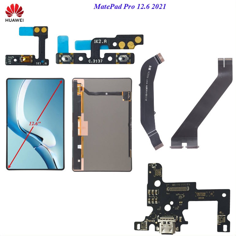 อะไหล่ทดแทน Huawei MatePad Pro 12.6 2021,WGR-W09,WGR-W19,WGR-AN19/สายแพร