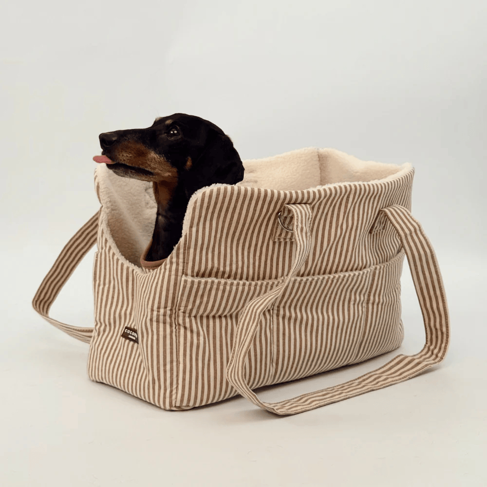 Cocopup London Dog Carrier – London Linen Stripes 🇬🇧