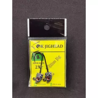OK JIGHEAD L-Slim Jig เบ็ด Mustad หัวจิ๊กตาหวาน ทรงสลิม สำหรับเหยื่อยาง (3.5g - 15g) L-Slim Jighead 2X/3X