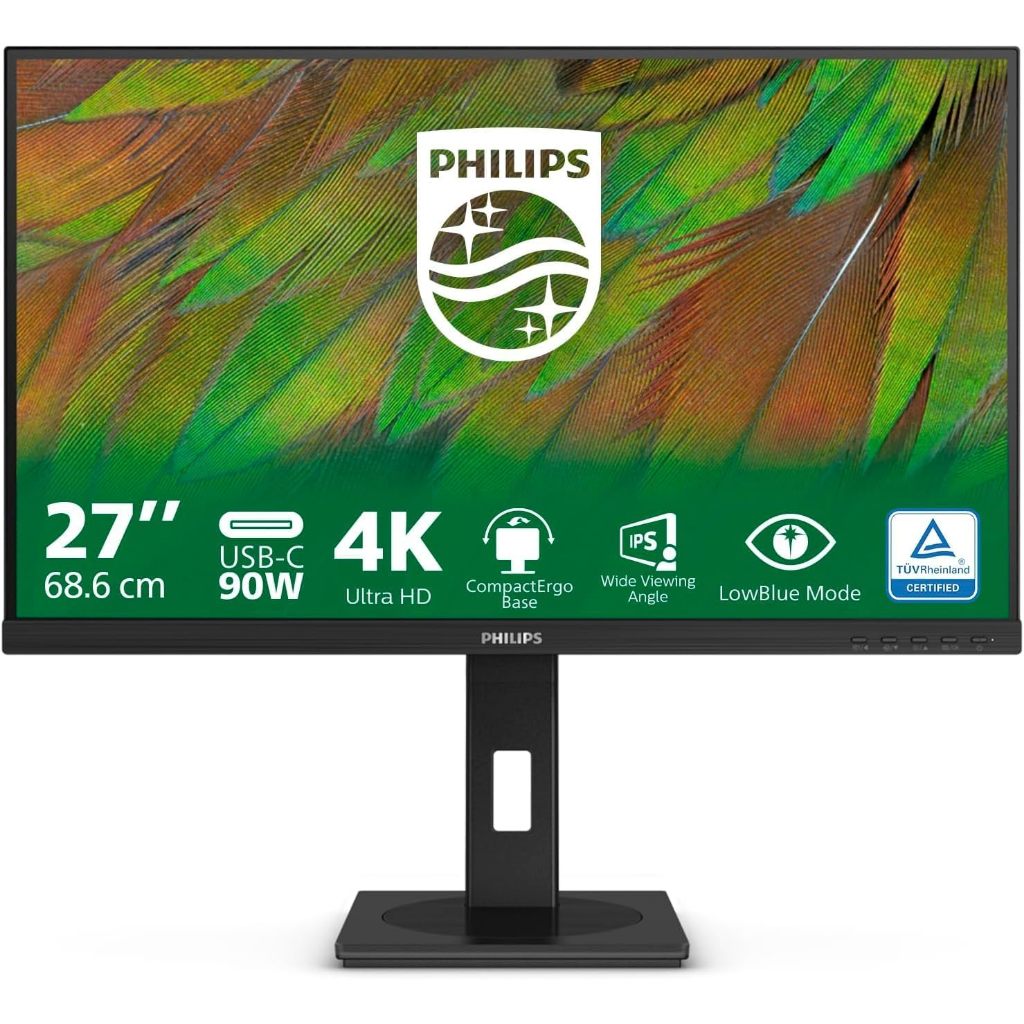 Philips 27B1U3900 27" 4K Ultra HD Monitor, Height Adjustable, Speakers, 60Hz, HDMI, Display, USB-C 9