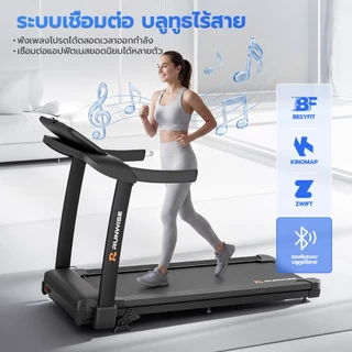 RUNWISE ลู่วิ่งไฟฟ้า R7PRO ลู่วิ่ง เครื่องวิ่งไฟฟ้า 5.0 แรงม้า ลู่วิ่งพับได้ ปรับความชันได้ ปรับระดับความเร็ว 16 ระดับ
