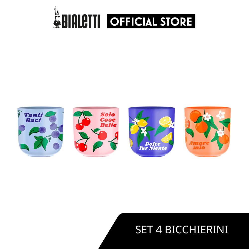 Bialetti ชุดแก้วกาแฟขนาดเล็ก 4 ใบ Summer Collection [BL-PFRUIT010]
