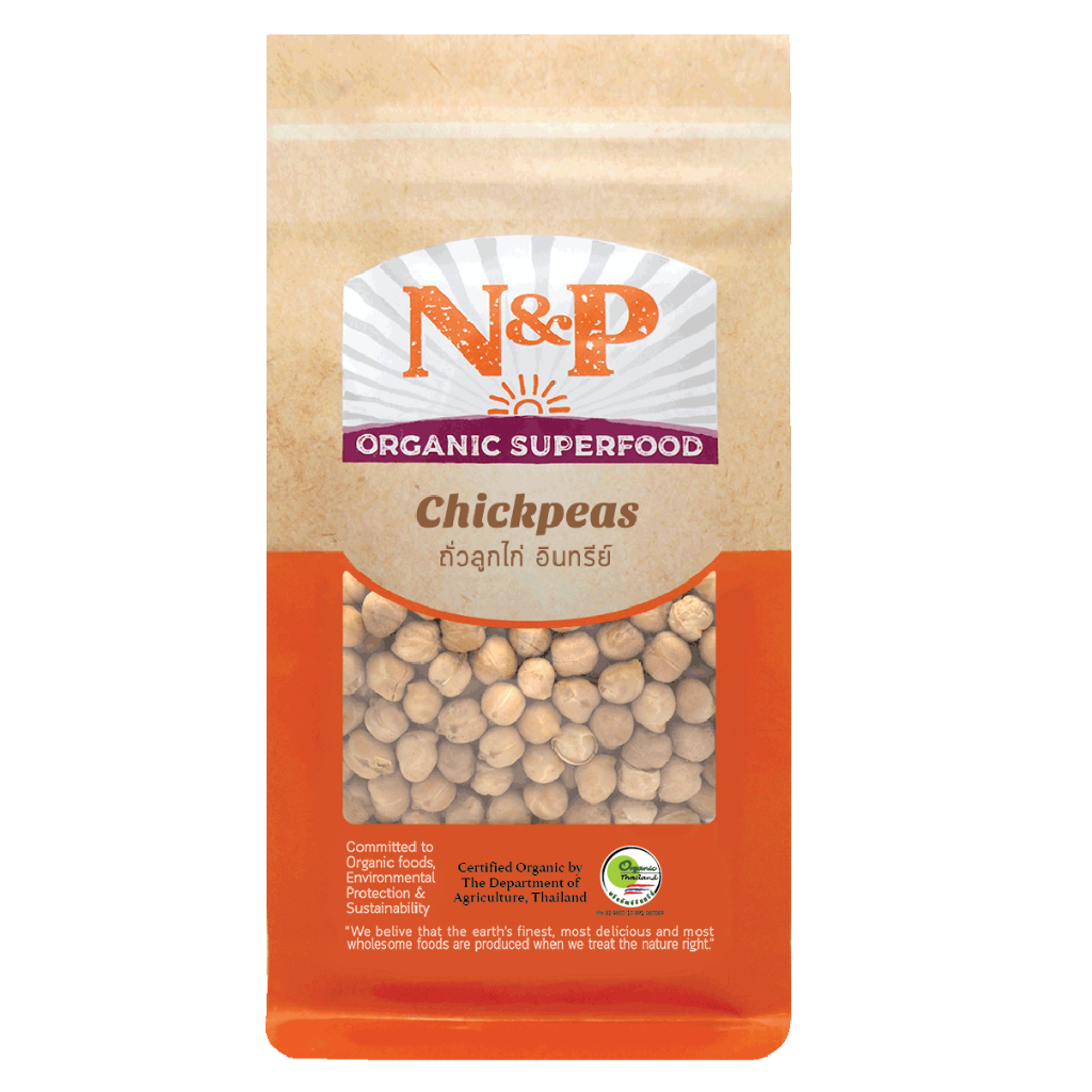 N&P  Organic  ถั่วลูกไก่ ออร์แกนิค ปริมาณ 1000 กรัม N&P  Organic Chick Peas 1000 g