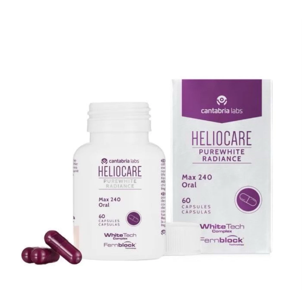 Heliocare PureWhite Radiance60 Cap วิตามินครีมกันแดดผิวขาวใสบำรุงผิว ลดผิวอักเสบต้านโมอิสระแถมmaskแท้ฉลากไทยexp1/28