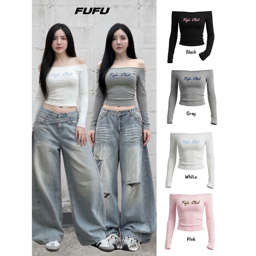 FUFU | Deeper well top เสื้อปาดไหล่ผ้าพรีเมี่ยม NEW