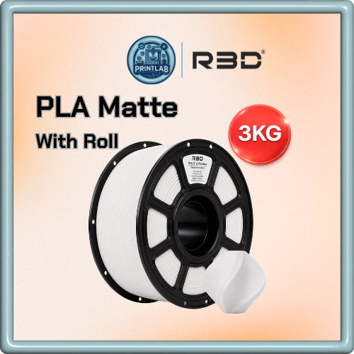 R3D PLA Matte 3KG With Roll 1.75mm เส้นพลาสติกเครื่องพิมพ์ 3D ผิวด้าน สีสวย พิมพ์ง่าย