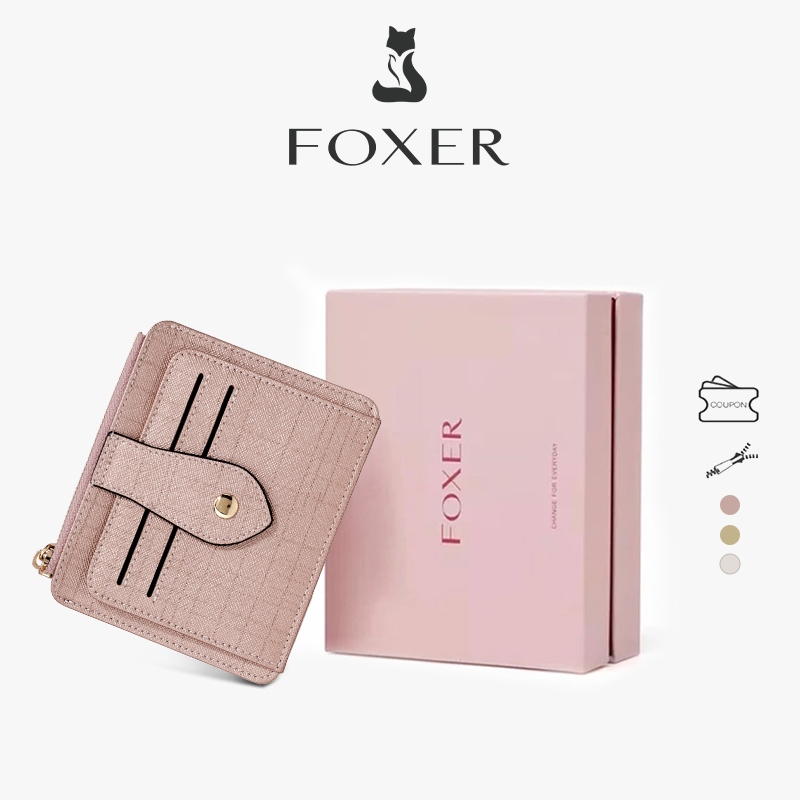 FOXER ละเอียดอ่อนและมีขนาดเล็ก กระเป๋าสตางค์ผู้หญิง ที่ใส่บัตรเครดิต  เหมาะสำหรับนักเรียน