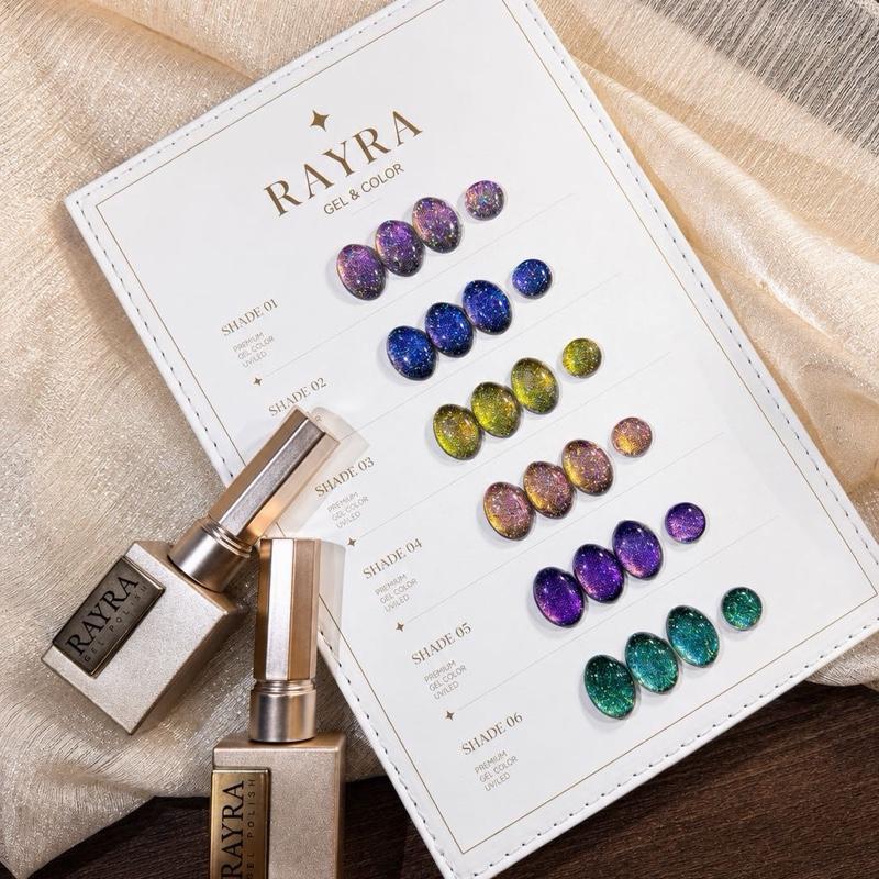 Peacock สีเจลแต่งเล็บ  Rayra premium gel 6 color  Rp20 พร้อมชุดชาร์จ