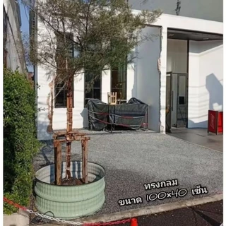 กระถางเมทัลชีท DIY ทรงกลม ผลิตจากเหล็กเมทัลชีท เหล็กหนา 0.35 มิล รับสั่งผลิตตามขนาด (ความสูงจะแตกต่างกันเล็กน้อย)