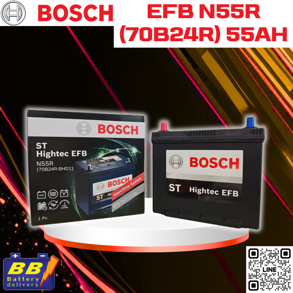แบตเตอรี่  BOSCH EFB N55R 70B24R 55Ah เหมาะสำหรับรถ DEEPAL S07 และอีกหลายๆรุ่น