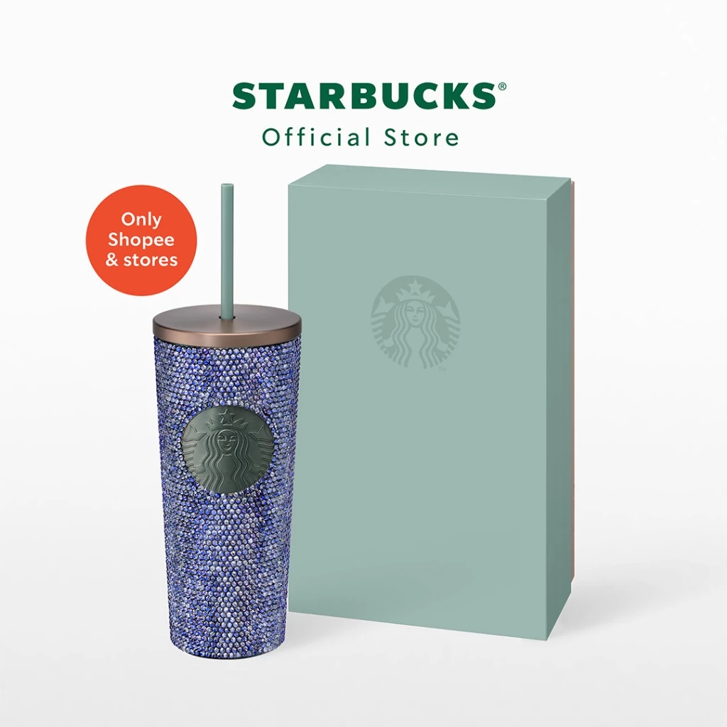Starbucks Stainless Steel Moon Rhinestone Dual Lid Cold Cup 20oz. ทัมเบลอร์สตาร์บัคส์สแตนเลสสตีล ขนาด 20ออนซ์ A11186595