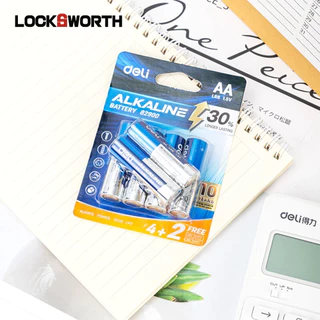 Deli ถ่าน ถ่านอัลคาไลน์ ความจุสูง AA LR6 / AAA LR03 ถ่าน 1.5V ใหม่ ของแท้ Alkaline Battery