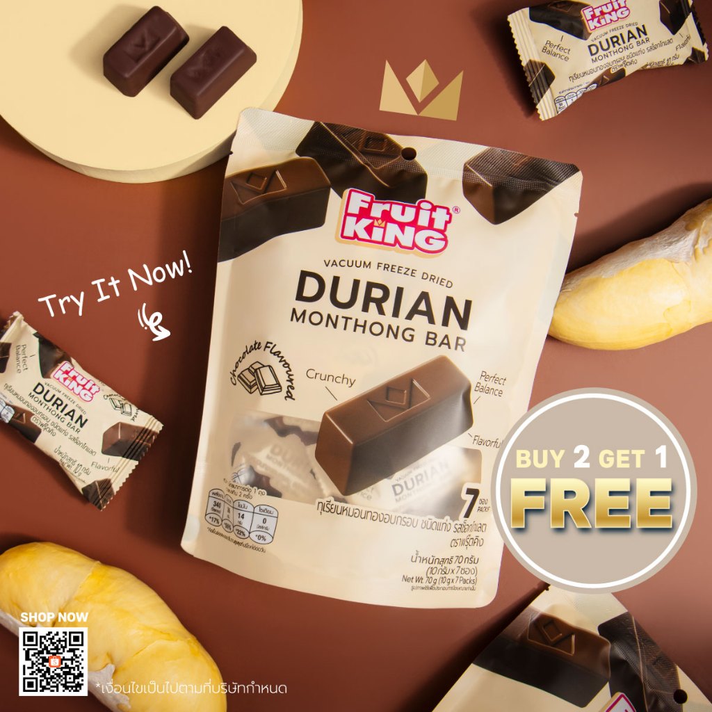 BUY2GET1FREE-VACUUM FREEZE DRIED DURIAN MONTHONG BAR