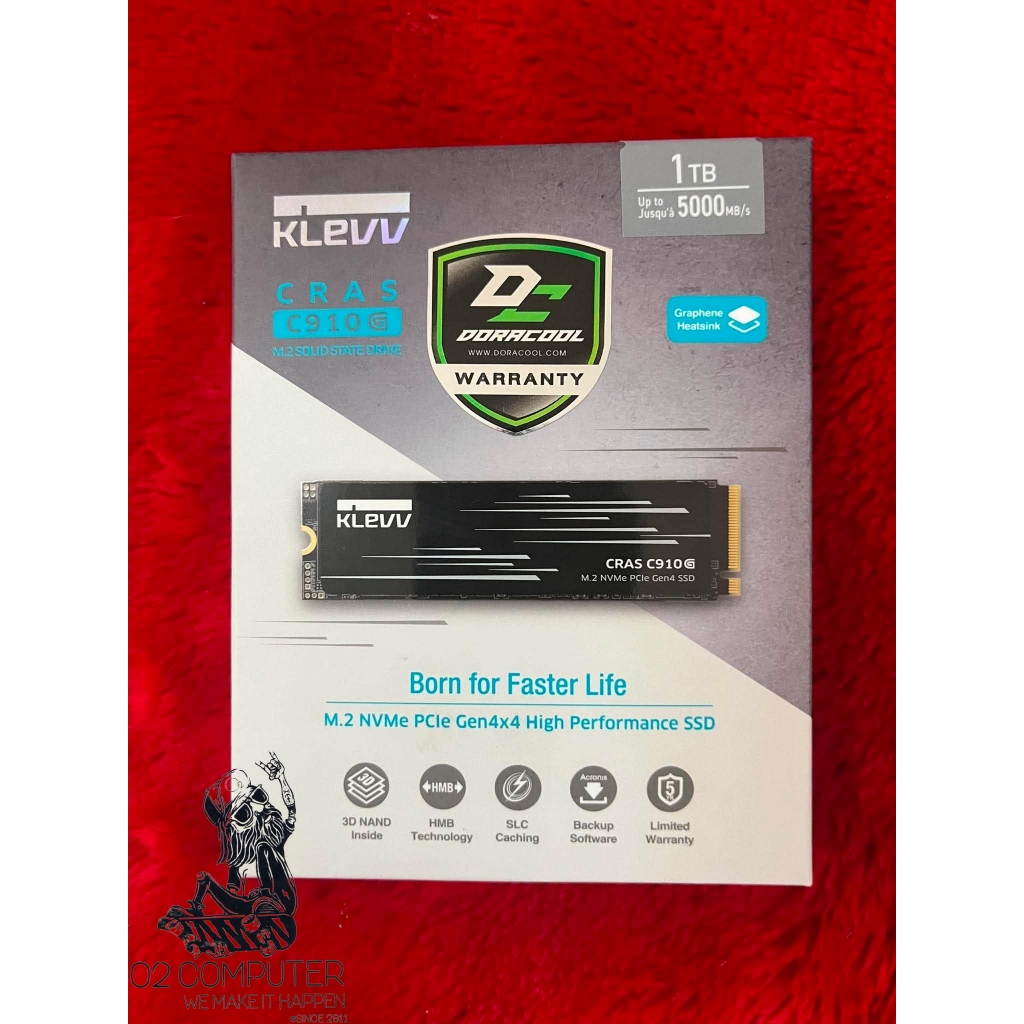 SSD (เอสเอสดี)1TB KLEVV CRAS C910G - PCIe 4x4 NVMe M.2 2280(สินค้าส่งเคลมได้ตัวใหม่มายังไม่เคยแกะใช้