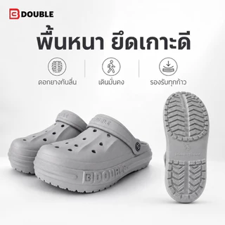 BB Double รองเท้าแตะพื้นหนา ดีไซน์เรียบง่าย สวมใส่ง่าย ระบายอากาศดี พร้อมสายรัดส้น เหมาะสำหรับเดินเล่น ท่องเที่ยว