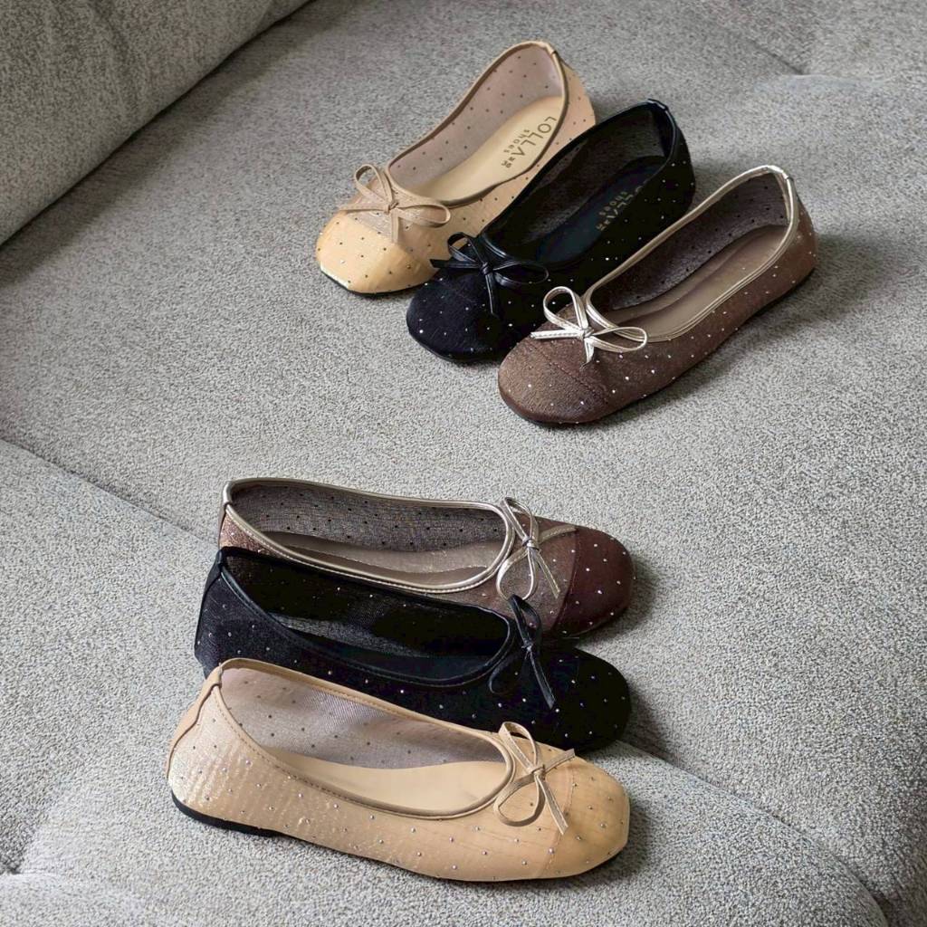 OHODOODEE รองเท้าคัทชูทรงบัลเล่ต์ (Ballet Flats) ดีไซน์คลาสสิก ตกแต่งด้วยโบว์น่ารักที่ด้านหน้าช่วยเสริมลุคให้ดูหวาน M579