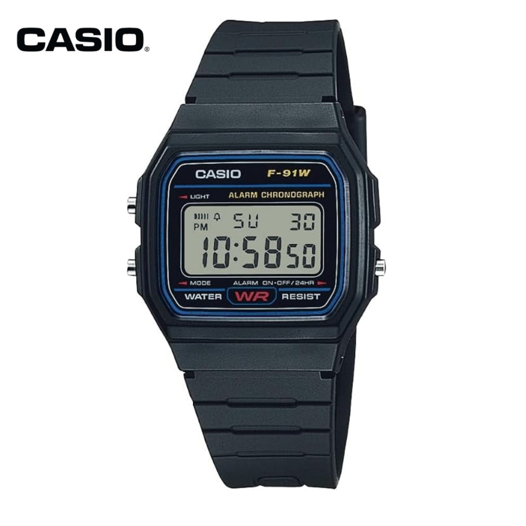 [Casio] นาฬิกา Casio Collection รุ่น F-91W-1JH สำหรับผู้ชาย สีดำ (สินค้าแท้จากในประเทศ)