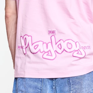 PLAYBOY 08PB เสื้อยืด เสื้อผ้าผู้ชาย/เสื้อ/เสื้อยืดสีชมพู รุ่น P1MT265TB126PK