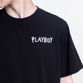 PLAYBOY 08PB เสื้อยืด เสื้อผ้าผู้ชาย/เสื้อ/เสื้อยืดสีดำ รุ่น P1MT265TB112BK