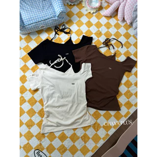 (ส่วนลดโปรเปิดร้าน+ส่งฟรีโค้ดคุ้ม✅) เสื้อสาวอวบปาดไหล่ผูกข้างพร้อมงานอะไหล่งานลูกปัด ดีเทลอะไหล่อก(36-52)