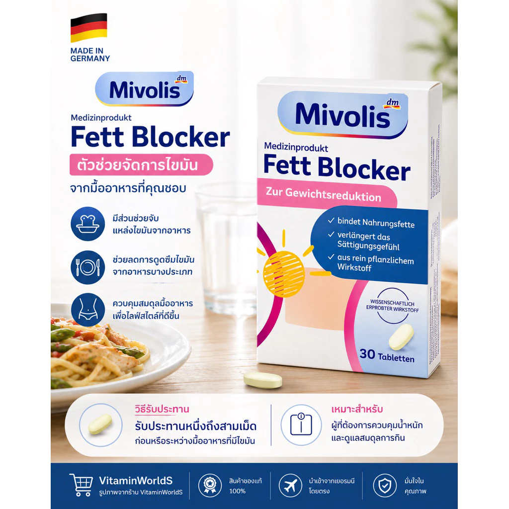 แพ็คเกจใหม่ Mivolis fett 30เม็ด จากเยอรมัน