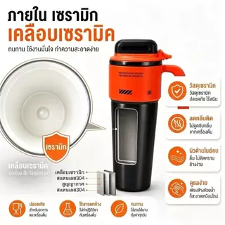 แก้วเก็บความเย็น เคลือบเซรามิค 1000ML ความจุขนาดใหญ่ ถ้วยน้ํากลางแจ้ง แก้วน้ำในรถ ถือพกพาสะดวก