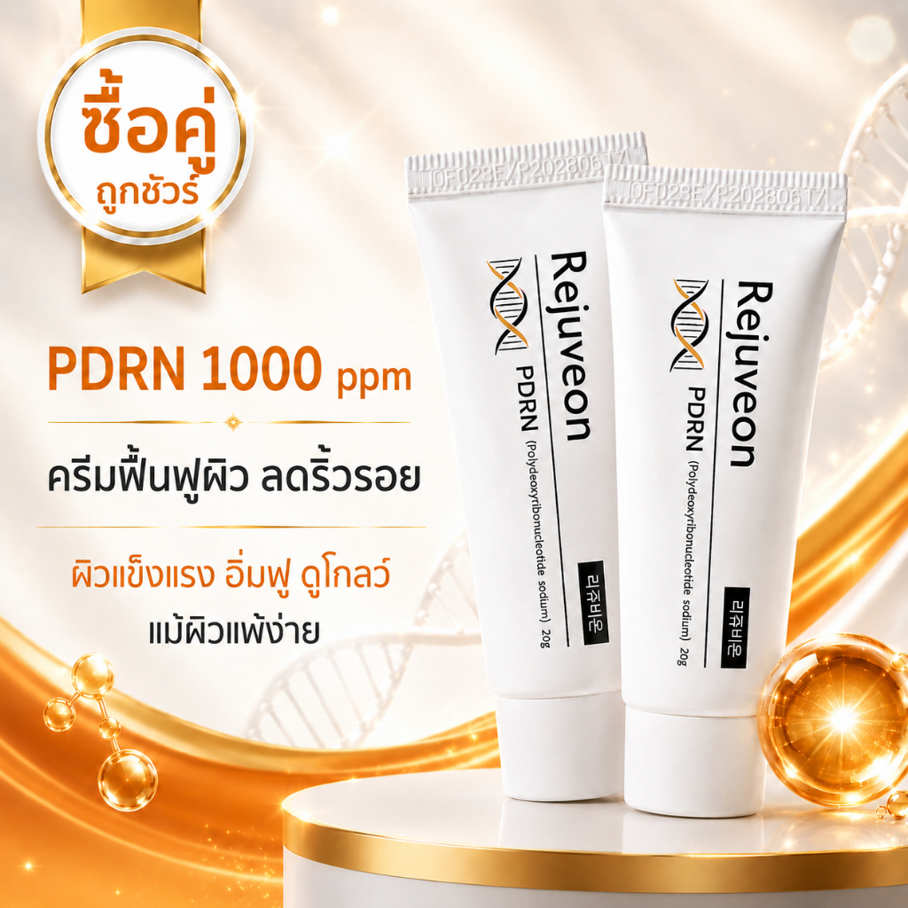 Rejuveon PDRN 1000 Plus Cream Pack /PDRN Cream/PDRN+Exosome ครีมฟื้นฟูผิวอายุ 35+ลดริ้วรอย ผิวแห้งหลังเลเซอร์ ผิวแพ้ง่าย
