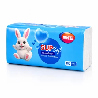 AT.Store กระดาษทิชชู่เช็ดหน้า SUP Soft หนา 2 ชั้น (250 แผ่น) กระดาษเช็ดหน้าเนื้อนุ่ม อ่อนโยนต่อผิว ไม่เป็นขุย