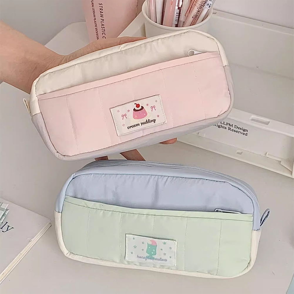 กระเป๋าดินสอ ความจุใหญ่ สำหรับนักเรียน สีสันสดใส วัสดุไนลอน รุ่นใหม่