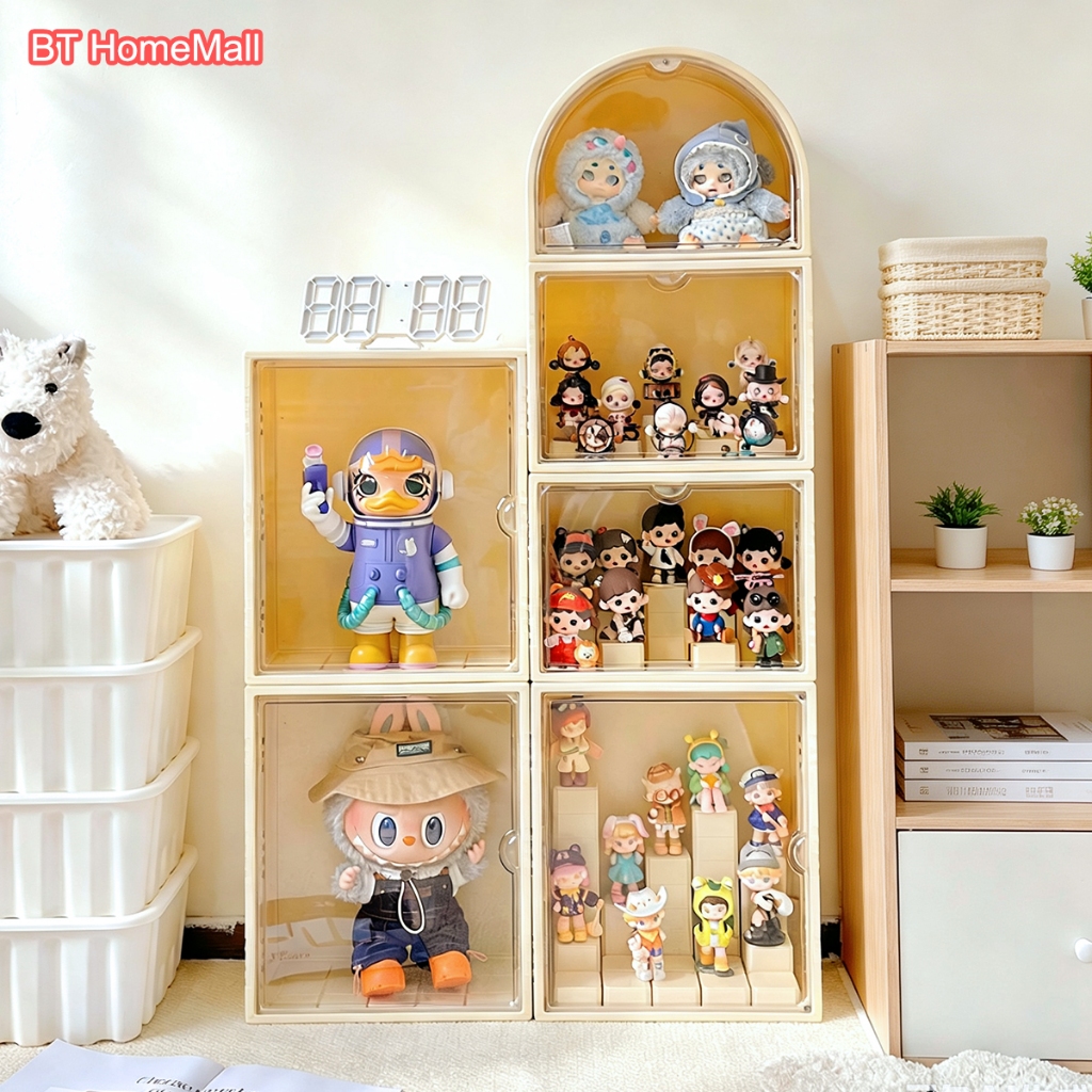 ตู้โชว์ตุ๊กตา วางซ้อนกันได้ กล่องใส่ตุ๊กตาสำหรับโชว์ กล่องฟิกเกอร์ Art toy กล่องใส่โมเดล labubu