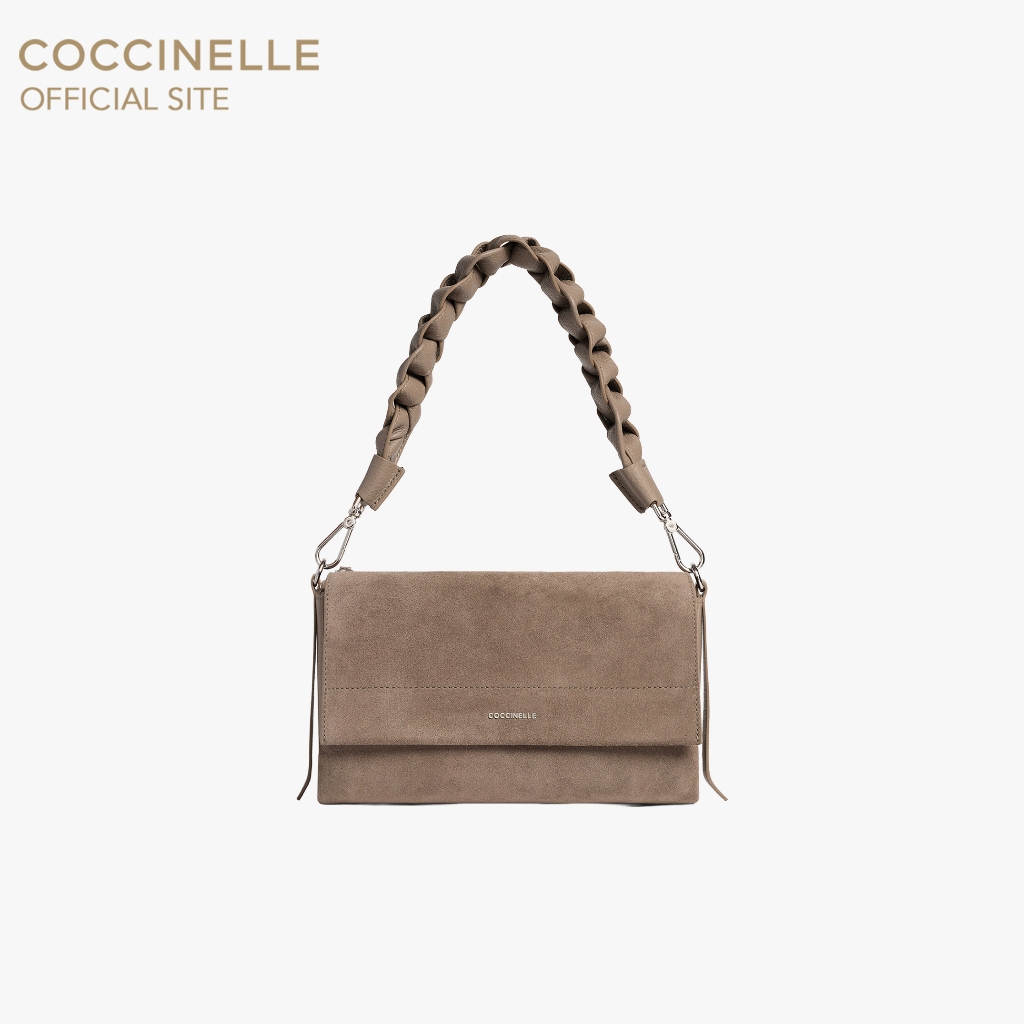 COCCINELLE กระเป๋าสะพายไหล่ผู้หญิง รุ่น BOHEME SHOULDER BAG 120101 สี WARM TAUPE/WARM TAUPE