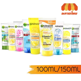 โฟมล้างหน้า การ์นิเย่ วิปโฟม สครับ Garnier Bright Complete / Vitamin C / Sakura Glow Face Wash Scrub 100 ml. / 150 ml.