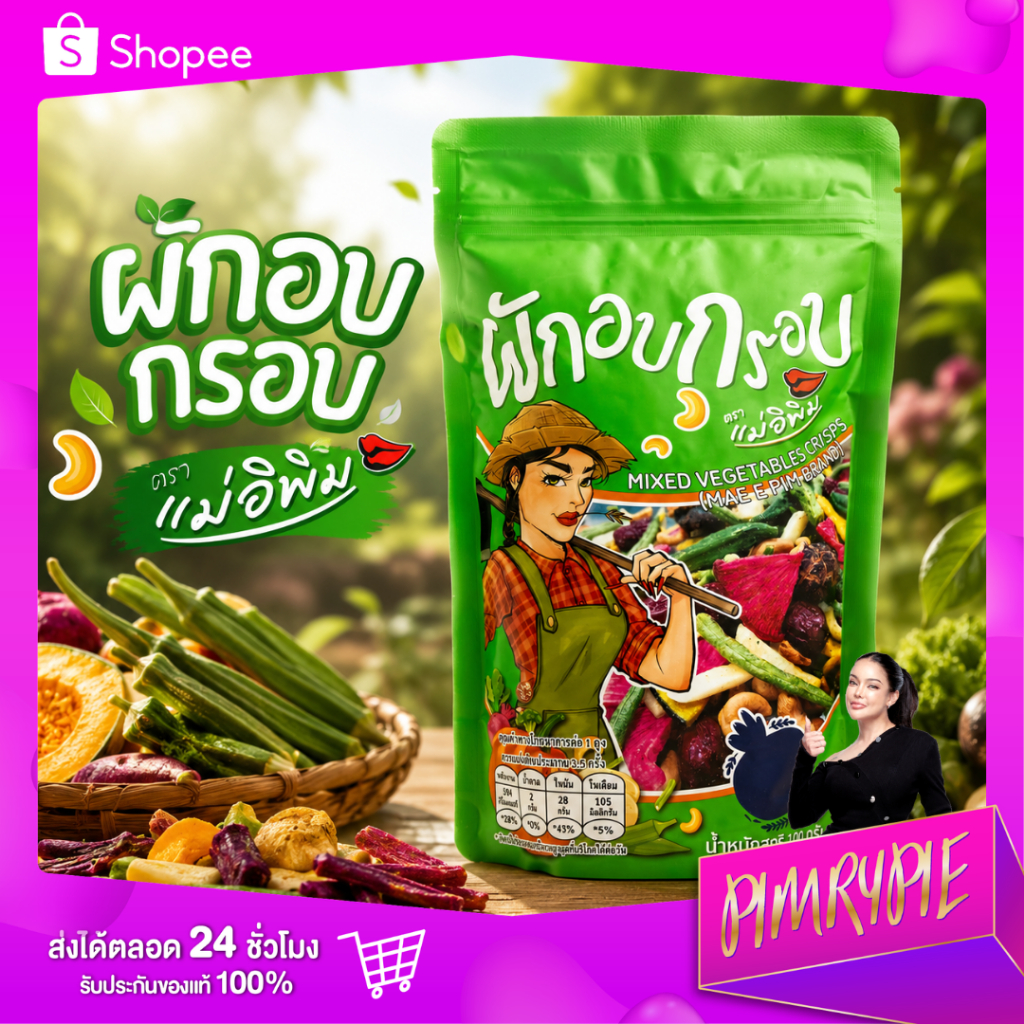 PIMRYPIE ผักอบกรอบ ตราแม่อิพิม 100 G.