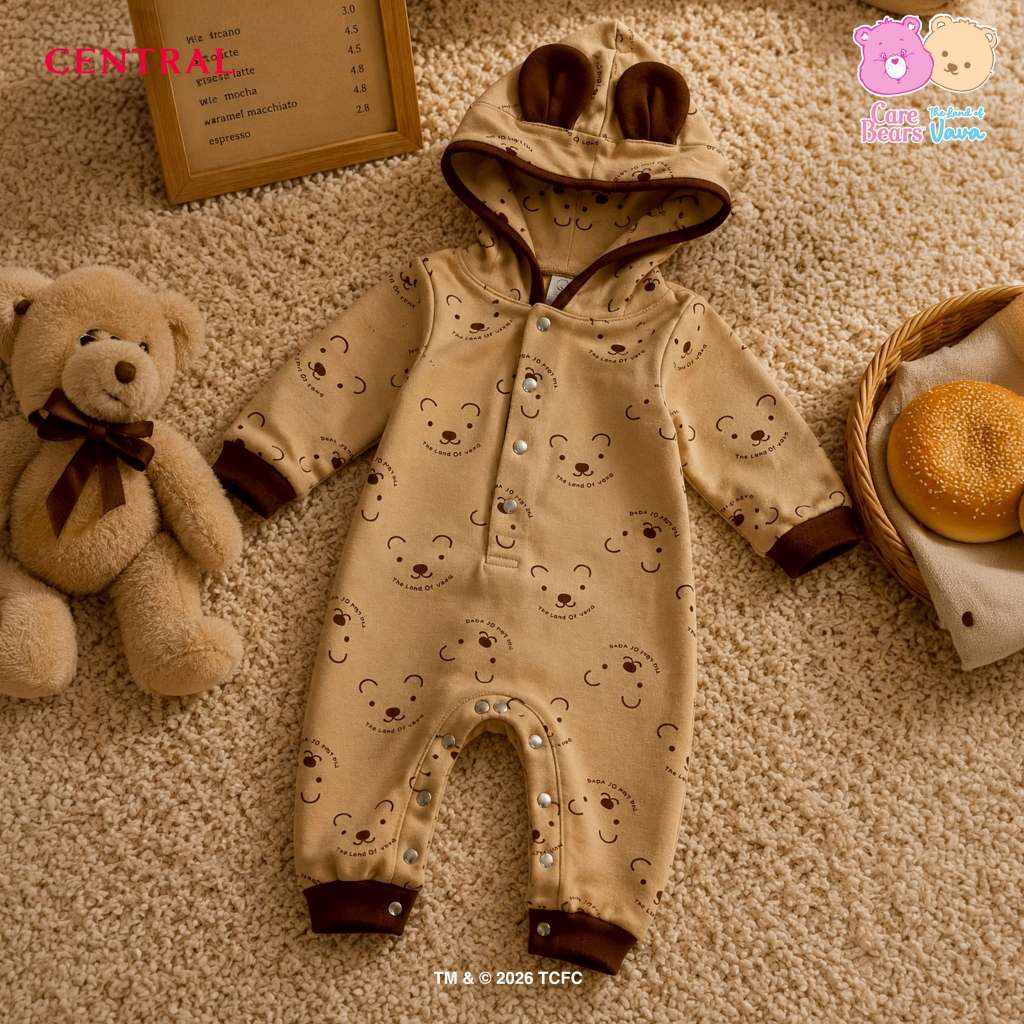 Thelandofvava 🐻LOOK26 - VNXB2024 ชุดนอนเด็กอ่อนกระดุมแป๊ก unisex 🐻 Care Bears (Gummy Bear) ลิขสิทธิ์