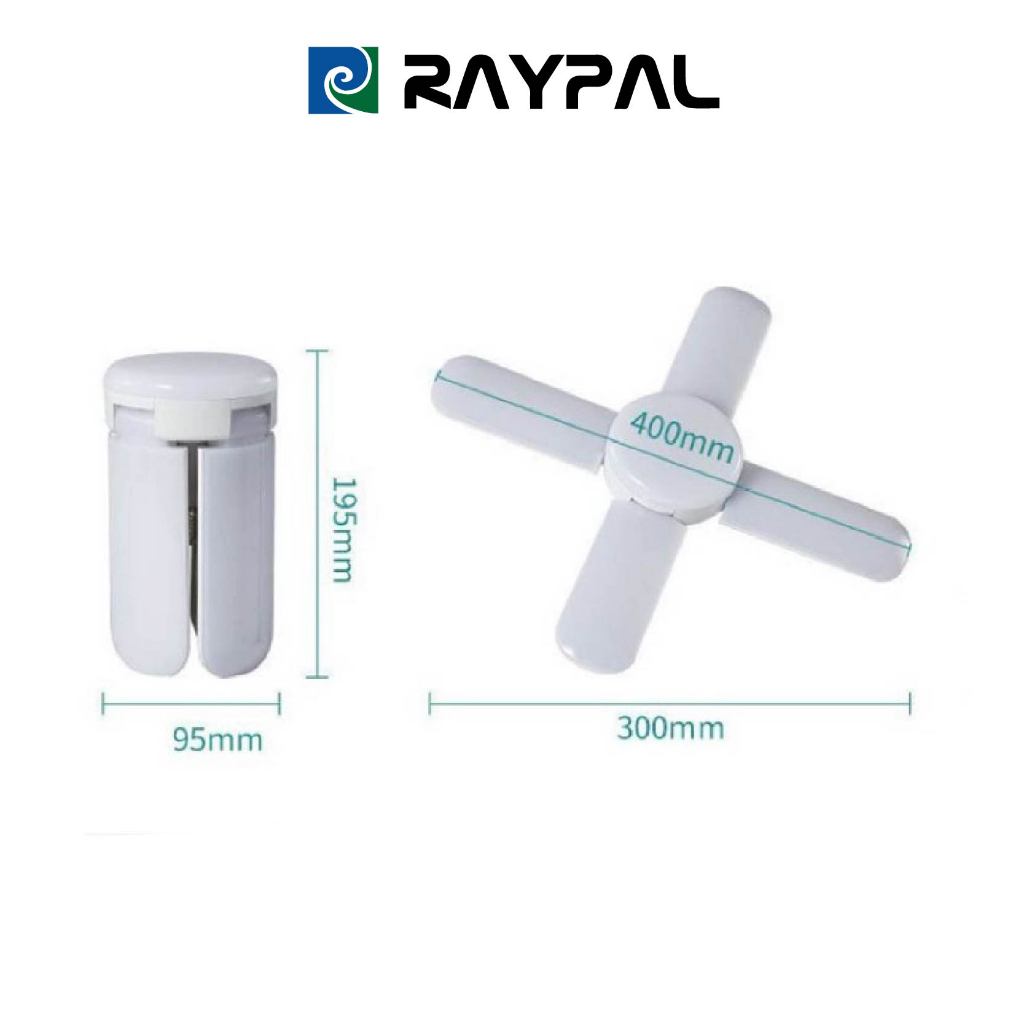 RAYPAL หลอดไฟ LED Bulb หลอดใบพัด 6 แฉก 185W หลอดไฟ LED หลอดไฟทรงใบพัด หลอดไฟใบพัด พับเก็บได้ ปรับมุมโคมไฟไ