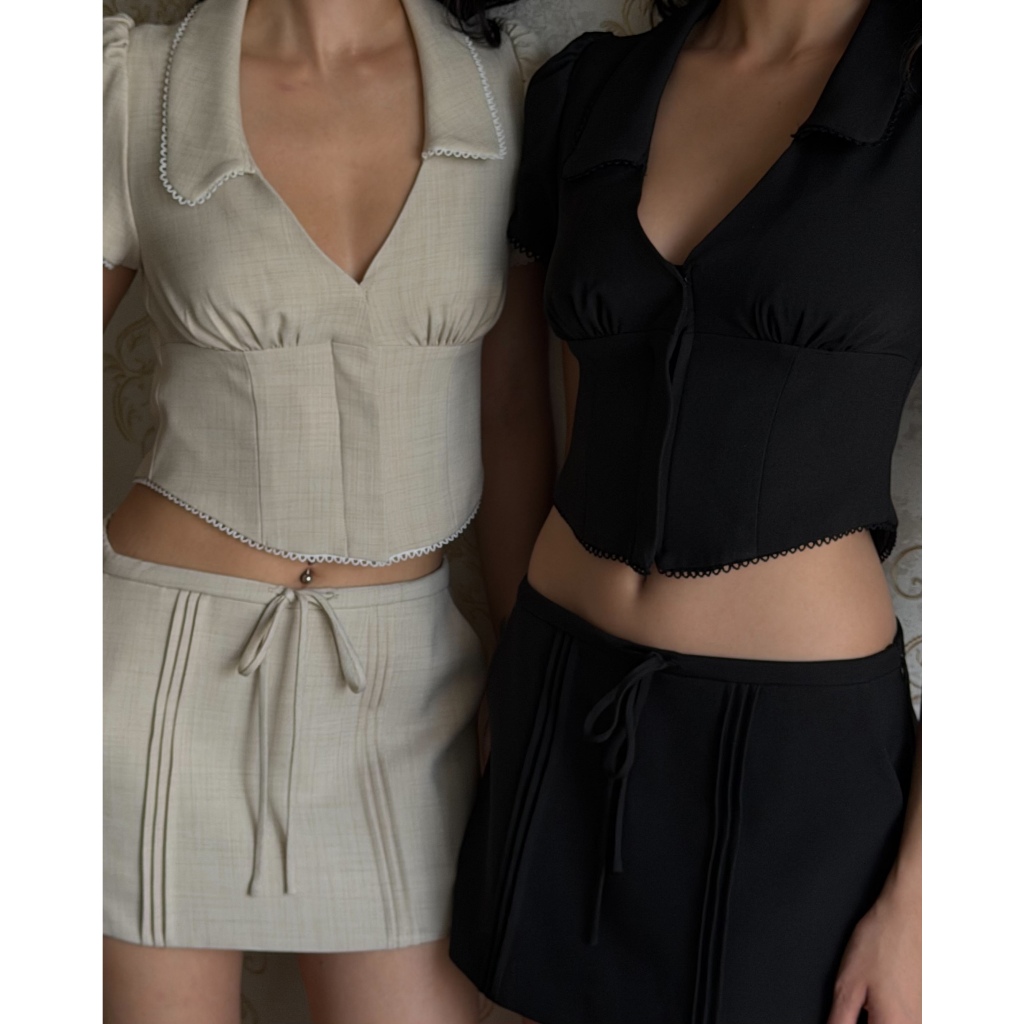 MESKMUSE Noa collar blouse top
