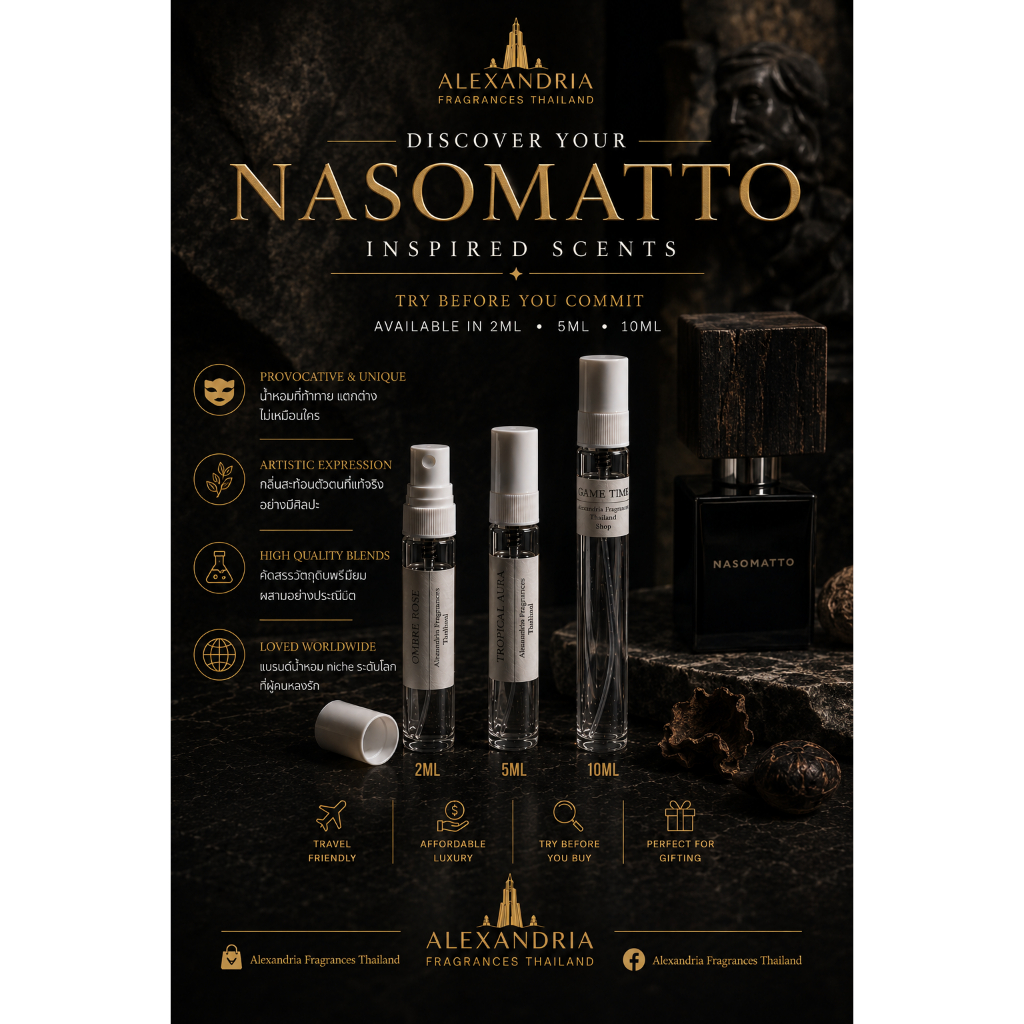 Alexandria Fragrances: Nasomatto inspired หลอดแบ่ง/แบ่งขายนํ้าหอมแท้ Samples 2/5ml หลายๆกลิ่นที่ขายดีที่สุดในไทย