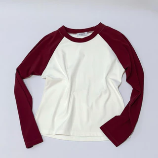 เสื้อแขนยาวทูโทน ผ้าคอตตอนแต่งแขน (แขนยาวทูโทน)
