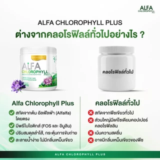 Alfa Chlorophyll Plus 3 กระปุกและกระบอกน้ำ 1 กระบอก