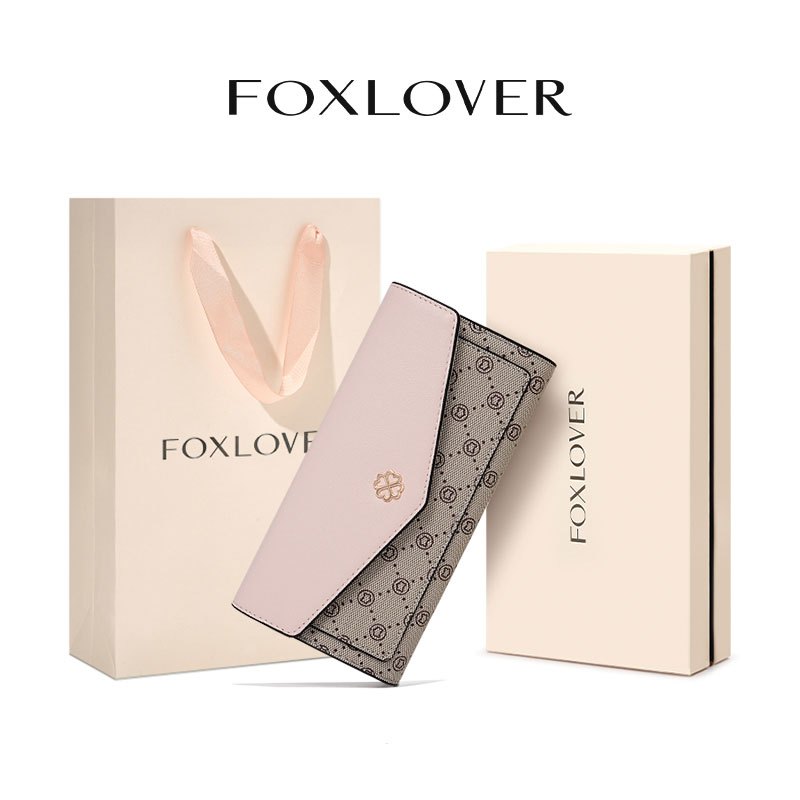 FOXLOVER กระเป๋าสตางค์ผู้หญิง แบบยาว ที่ใส่บัตรเครดิตได้ สามารถใส่โทรศัพท์ได้ มาพร้อมถุงของขวัญ รุ่นใหม่ 2026
