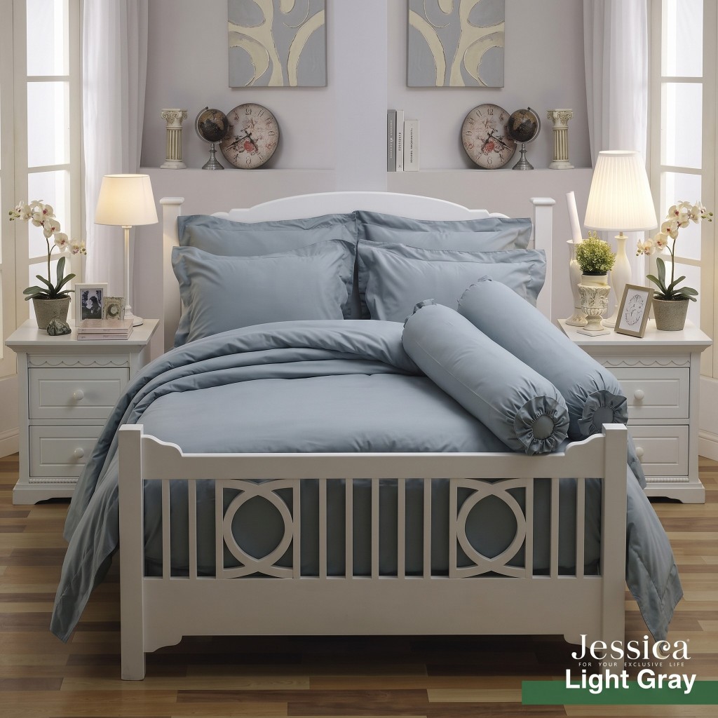 JESSICA Cotton Mix (Light Gray-สีเทาอ่อน) ชุดเครื่องนอนจาก Jessica รุ่นสีพื้น สีเรียบสุดหรู ของแท้10