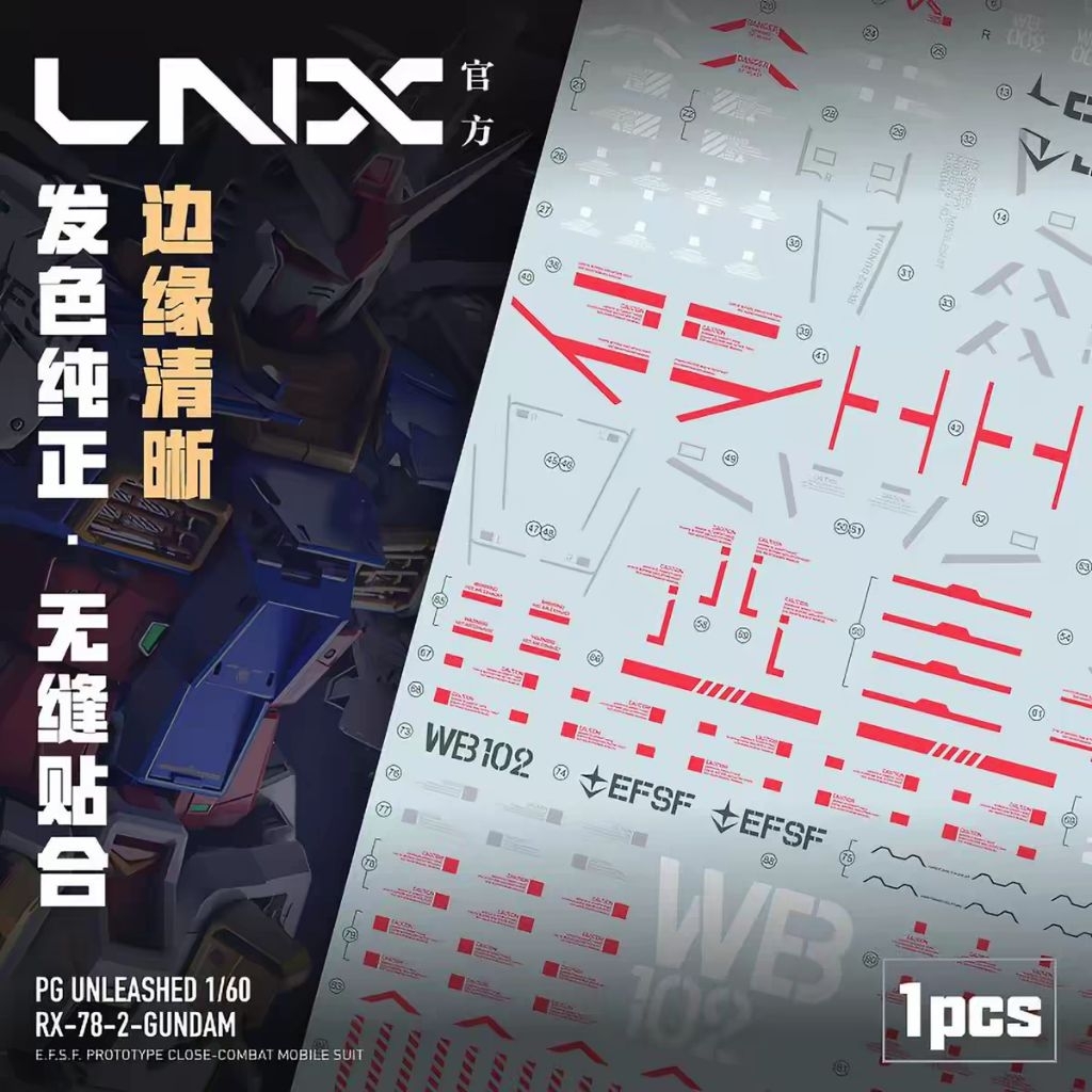 PG Unleashed 1/60 RX-78-2 Gundam [LNX Decal]