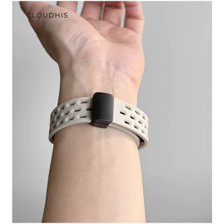 สายรัดข้อมือ Xiaomi Mi Band 10 อย่างเป็นทางการ พร้อมตัวล็อคแม่เหล็กระบายอากาศ และสายซิลิโคนเจาะรูสำหรับ Xiaomi 8/9 NFC