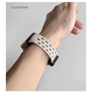 สายรัดข้อมือ Xiaomi Mi Band 10 อย่างเป็นทางการ พร้อมตัวล็อคแม่เหล็กระบายอากาศ และสายซิลิโคนเจาะรูสำหรับ Xiaomi 8/9 NFC
