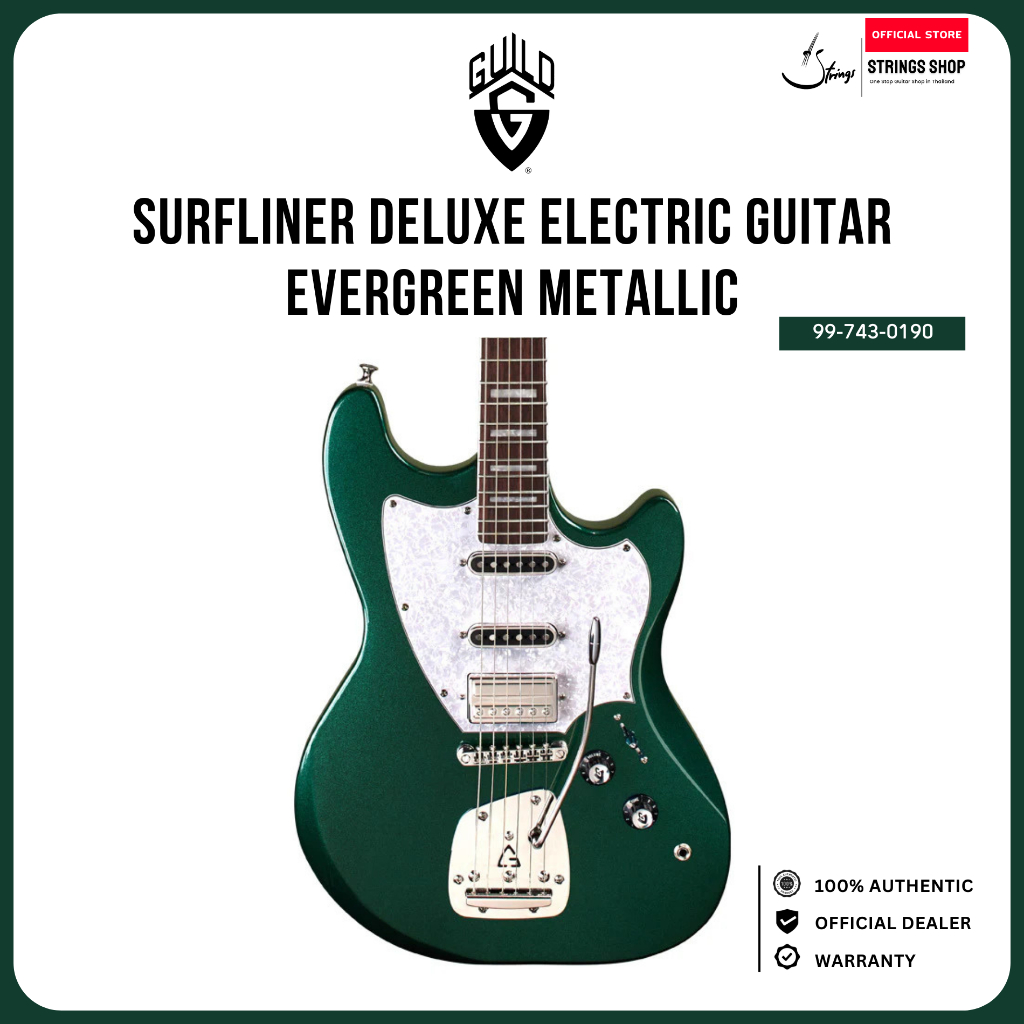 กีตาร์ไฟฟ้า Guild Surfliner Deluxe Electric Guitar - Evergreen Metallic
