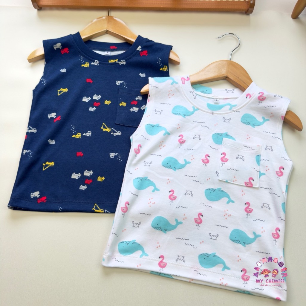 เสื้อแขนกุดเด็ก ลายการ์ตูนสุดน่ารัก ผ้านุ่ม ใส่สบาย (S-XL)#2