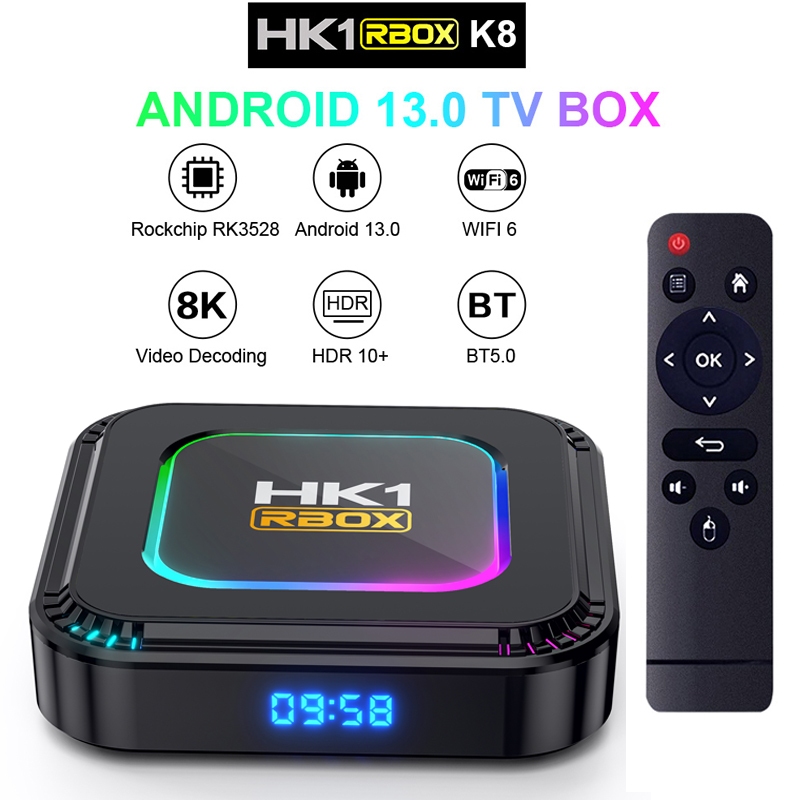 NEW Android 13 HK1 RBOX K8 RK3528 2G 16G 5G WIFI6 4K 8K 3D BT USBSmartBOX Global Media