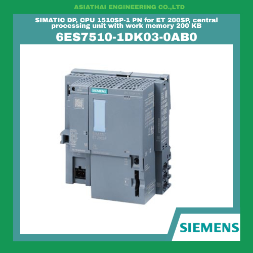 SIMATIC DP, CPU 1510SP-1 PN for ET 200SP, central processing unit with work memory 200 KB [6ES7510-1